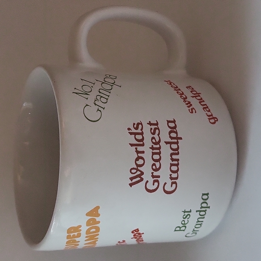 Vintage Best Grandpa Ceramic Coffee Mug By Russ Berrie & Co.